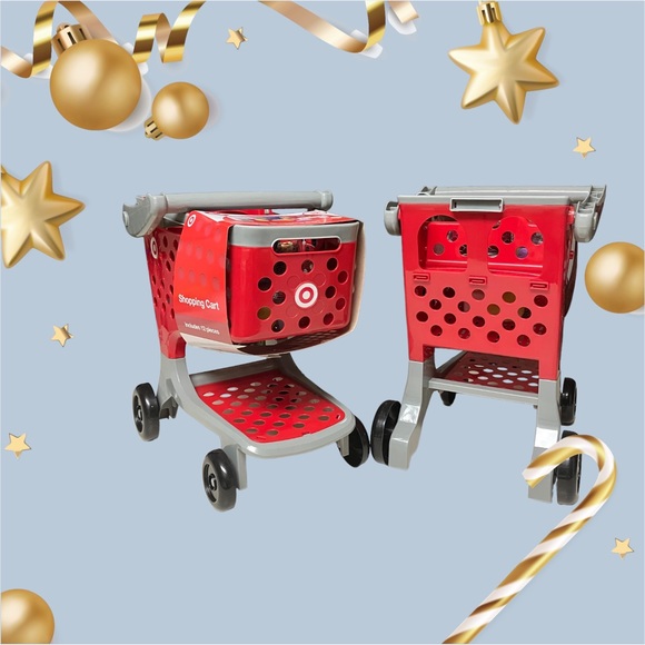Set Of 2 Target Toy Shopping Carts For Kids With Groceries Pretend Play - Picture 1 of 16